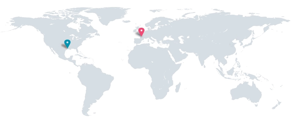 World map of Essency's locations